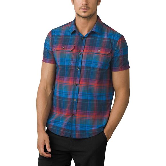 prAna Other - prAna Cayman Plaid Shirt Mens XXL Island Blue Short Sleeve Nylon Outdoor UPF